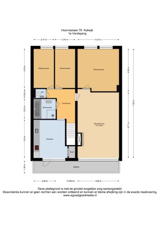 Floorplan - Hoorneslaan 76, 2221 CT Katwijk
